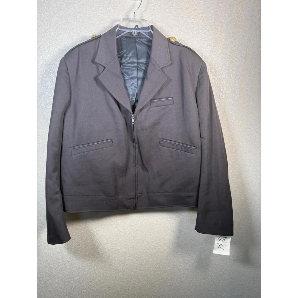 Vintage Caleb V. Smith USA ‎ Mens Workwear Brown Jacket Sz 48R Epaulets